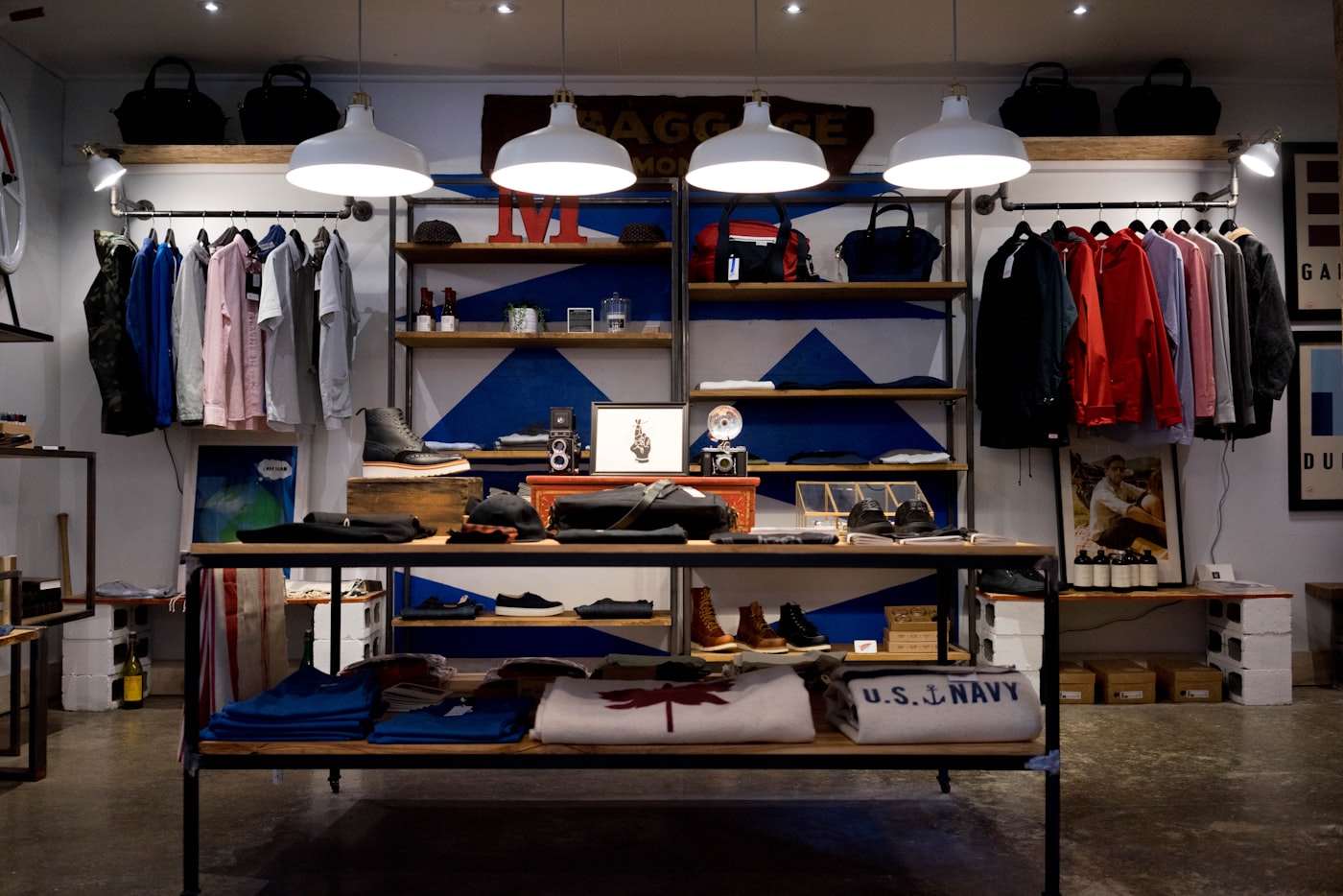 Bright boutique storefront interior